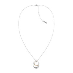 Calvin Klein Bijoux Collier Femme Calvin Klein Warped Rings - 35000008 Acier Argent, Doré rose | Femme Collier Et Pendentif