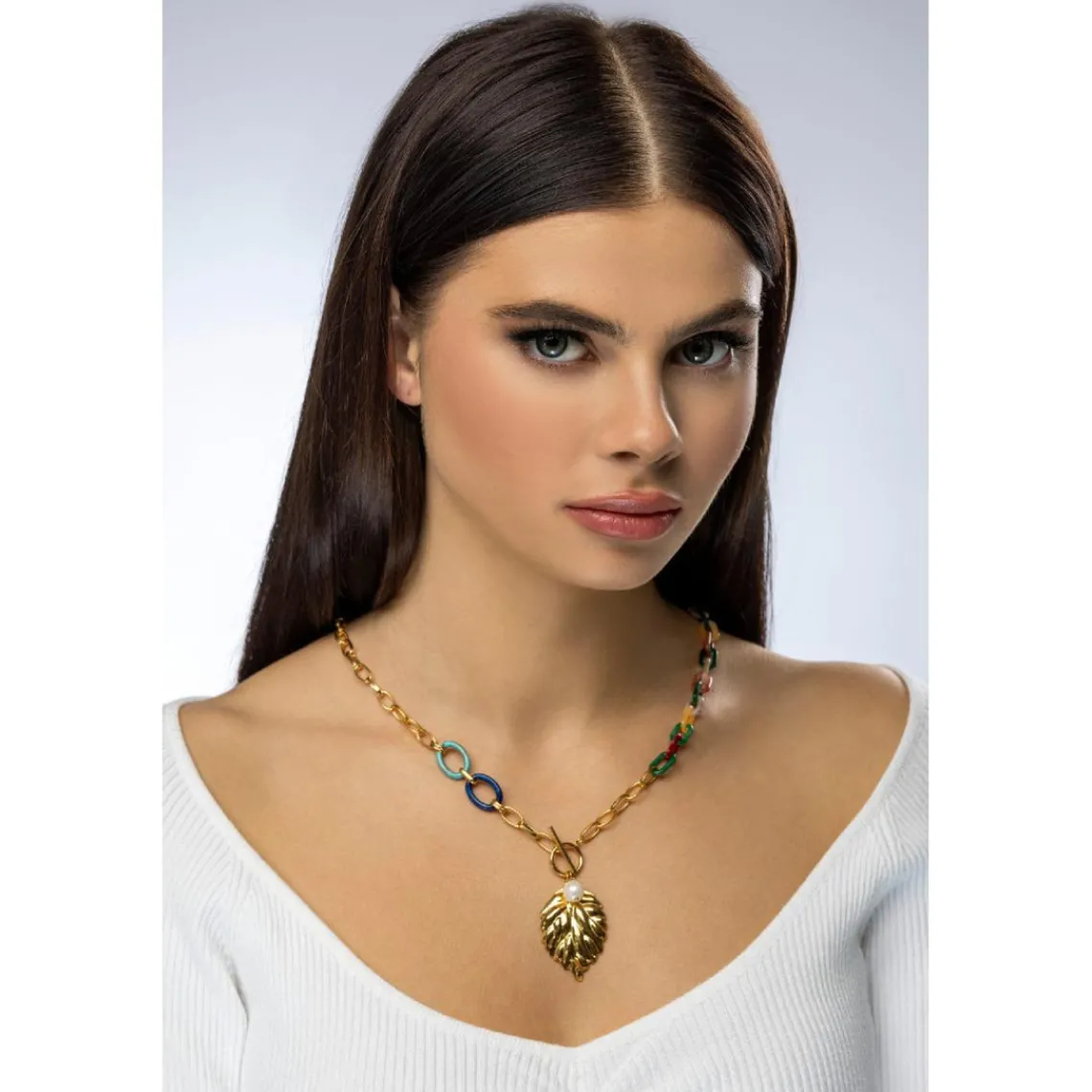 Emily Westwood Bijoux Collier femme Emily Westwood EWN23068G - Acier et acrylique Multicolore | Femme Collier Et Pendentif