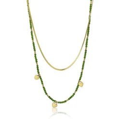 Emily Westwood Bijoux Collier femme Emily Westwood EWN23071G - Acier Doré et Vert | Femme Collier Et Pendentif