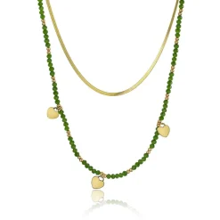 Emily Westwood Bijoux Collier femme Emily Westwood EWN23071G - Acier Doré et Vert | Femme Collier Et Pendentif