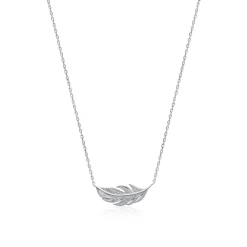 Maison de la Bijouterie Collier Femme fantaisie plume Argent WYZ35345 | Femme Collier Et Pendentif