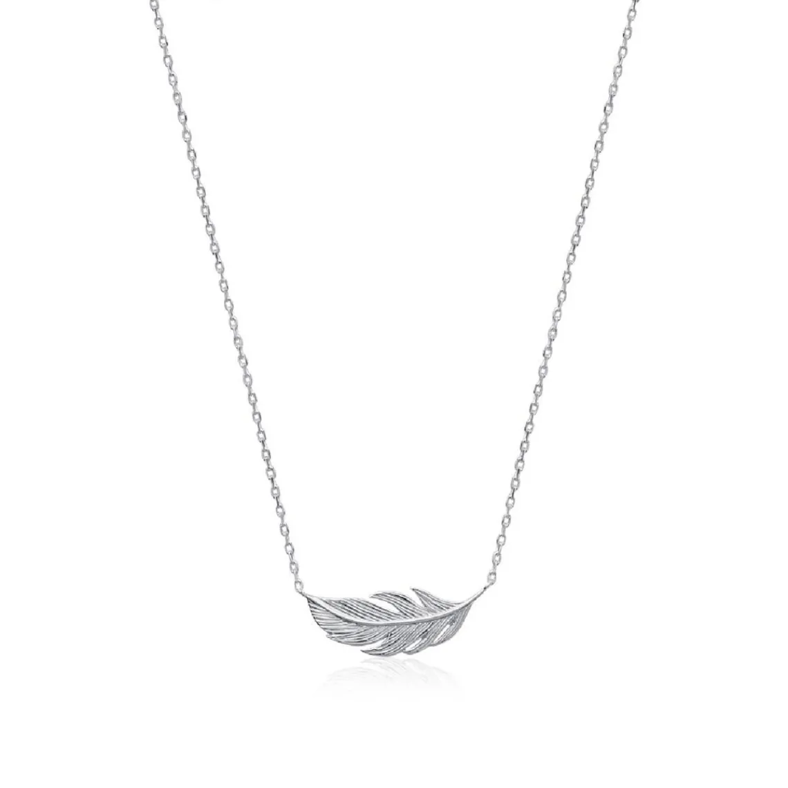 Maison de la Bijouterie Collier Femme fantaisie plume Argent WYZ35345 | Femme Collier Et Pendentif