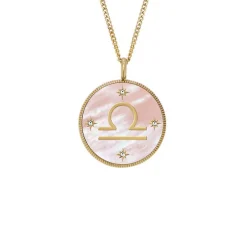 Fossil Bijoux Collier Femme Signes du Zodiaque Balance - JF04844710 Acier inoxydable | Femme Collier Et Pendentif