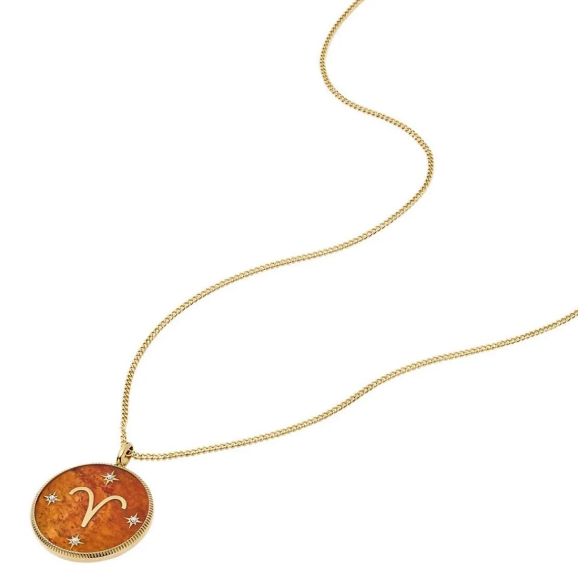 Fossil Bijoux Collier Femme Signes du Zodiaque Bélier - JF04838710 Acier inoxydable | Femme Collier Et Pendentif