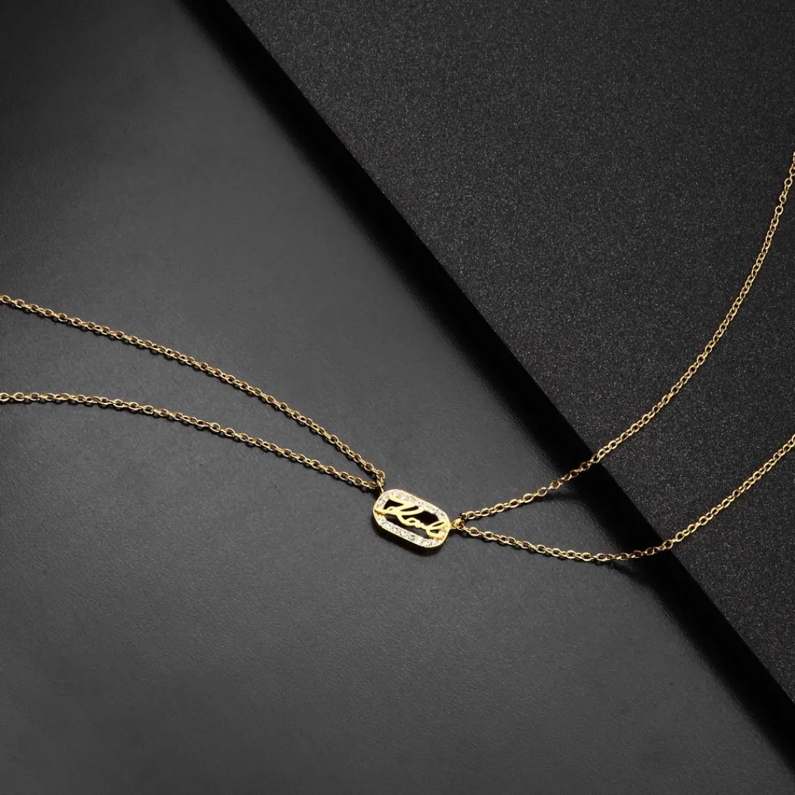 Karl Lagerfeld Collier Femme Stone - KLAYC12 Acier Doré | Femme Collier Et Pendentif