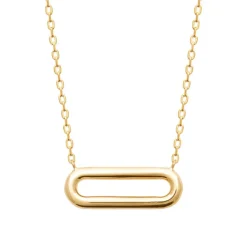 Maison de la Bijouterie Collier femme maillon ovale plaqué or UYZWUV45 | Femme Collier Et Pendentif