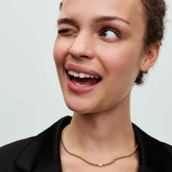 Pandora Collier femme métal doré à l'or fin avec perle et zircone Timeless | Femme Collier Et Pendentif