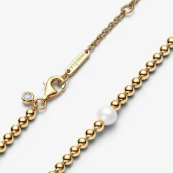 Pandora Collier femme métal doré à l'or fin avec perle et zircone Timeless | Femme Collier Et Pendentif