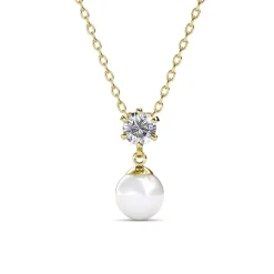 MYC-Paris Collier Femme - Laiton Doré et Perle | Femme Collier Et Pendentif