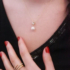 MYC-Paris Collier Femme - Laiton Doré et Perle | Femme Collier Et Pendentif