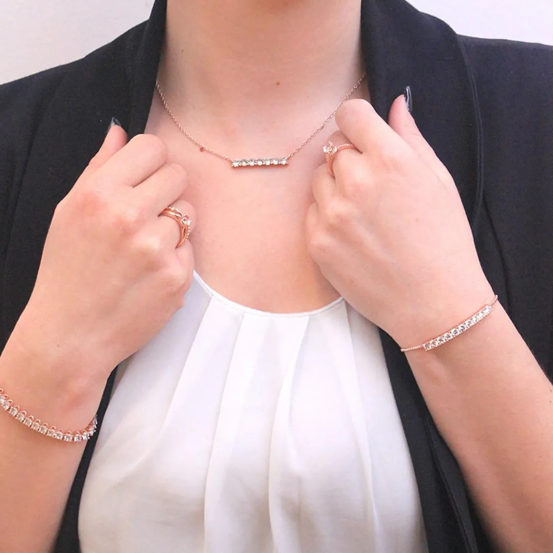 MYC-Paris Collier Femme Solitaire - DP0222-RG Laiton Doré rose | Femme Collier Et Pendentif