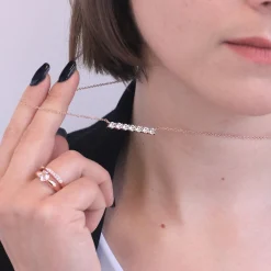 MYC-Paris Collier Femme Solitaire - DP0222-RG Laiton Doré rose | Femme Collier Et Pendentif