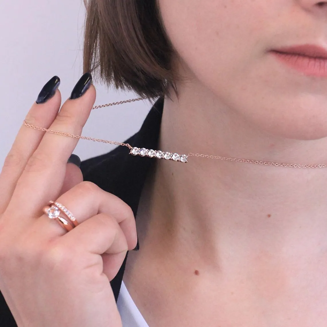 MYC-Paris Collier Femme Solitaire - DP0222-RG Laiton Doré rose | Femme Collier Et Pendentif