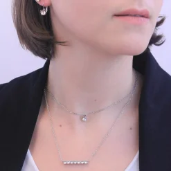 MYC-Paris Collier Femme Solitaire - DP0079-S Laiton Argent | Femme Collier Et Pendentif