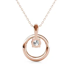 MYC-Paris Collier Femme Solitaire - DP0181-RG Laiton Doré rose | Femme Collier Et Pendentif