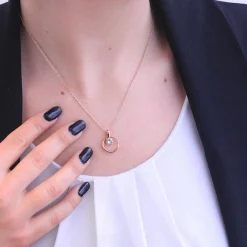 MYC-Paris Collier Femme Solitaire - DP0181-RG Laiton Doré rose | Femme Collier Et Pendentif