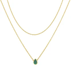 Pixies Bijoux Collier Femme - PNM0047-1MAL Acier Vert | Femme Collier Et Pendentif
