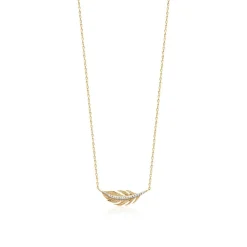 Maison de la Bijouterie Collier femme plaqué or blanc serti griffe - UWZW3445 | Femme Collier Et Pendentif