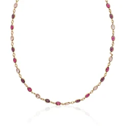 Maison de la Bijouterie Collier femme plaqué or cristal serti clos - YVV5VZ45 | Femme Collier Et Pendentif