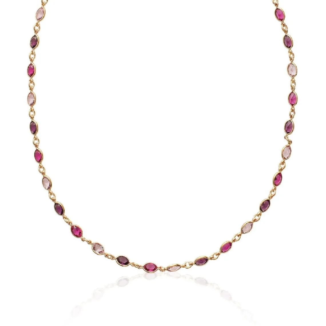 Maison de la Bijouterie Collier femme plaqué or cristal serti clos - YVV5VZ45 | Femme Collier Et Pendentif