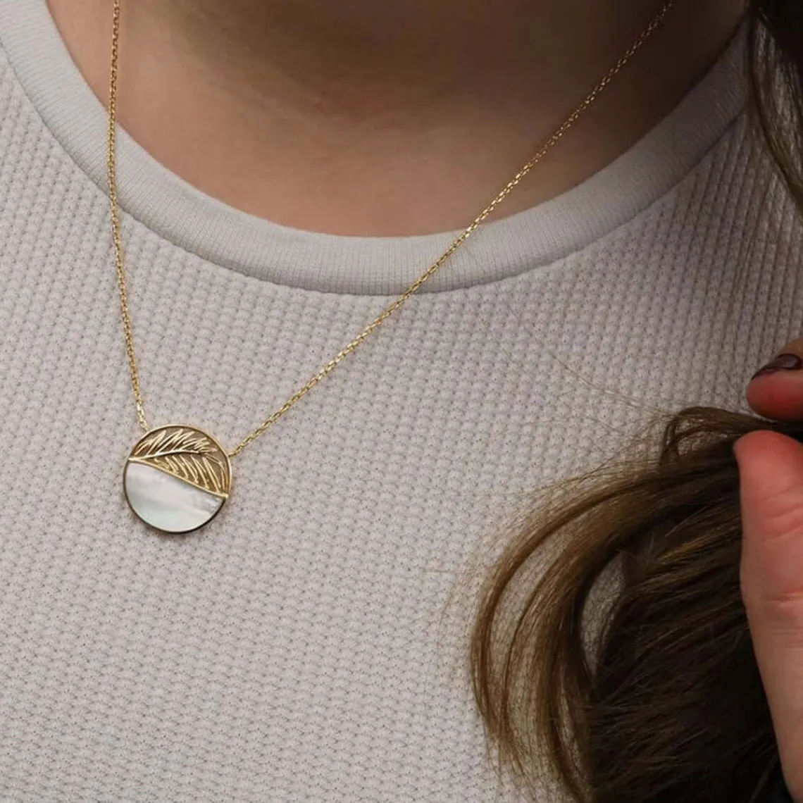 Maison de la Bijouterie Collier femme plaqué or nacre - UW3Y0445 | Femme Collier Et Pendentif