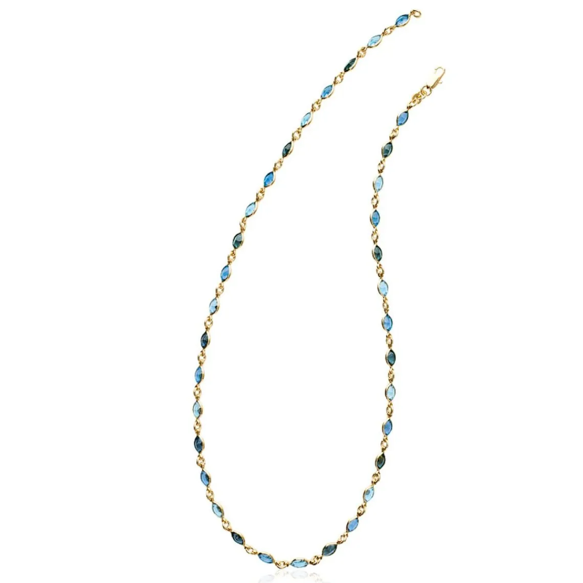 Maison de la Bijouterie Collier Femme plaqué or pierres bleues cristal YVV0VZ45 | Femme Collier Et Pendentif