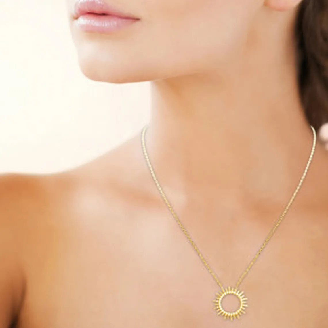 Maison de la Bijouterie Collier femme plaqué or serti clos - UYZ60Y45 | Femme Collier Et Pendentif