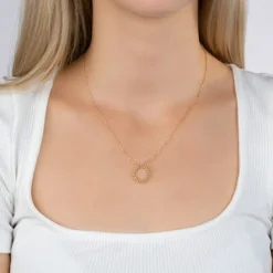 Maison de la Bijouterie Collier femme plaqué or serti clos - UYZ60Y45 | Femme Collier Et Pendentif