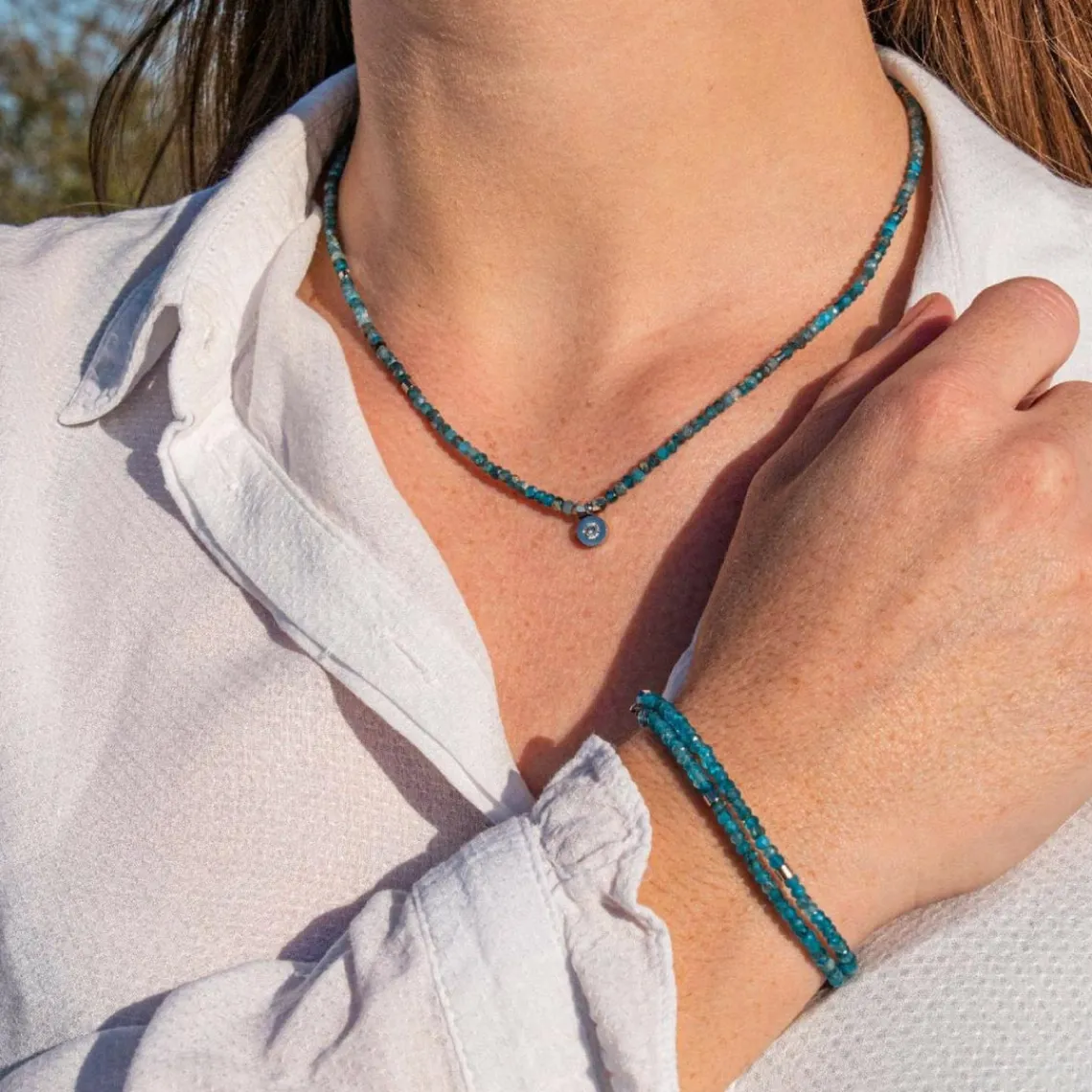 Sloya Collier Femme Lumia Apatite | Femme Collier Et Pendentif