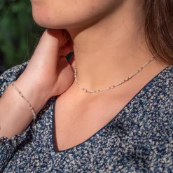 Sloya Collier Femme Paloma en pierres de Lune | Femme Collier Et Pendentif