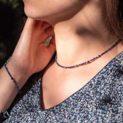 Sloya Collier Femme Paloma en pierres Lapis-lazuli | Femme Collier Et Pendentif