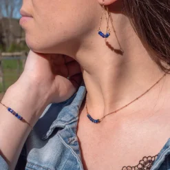 Sloya Collier Femme Piana en pierres Lapis-lazuli | Femme Collier Et Pendentif
