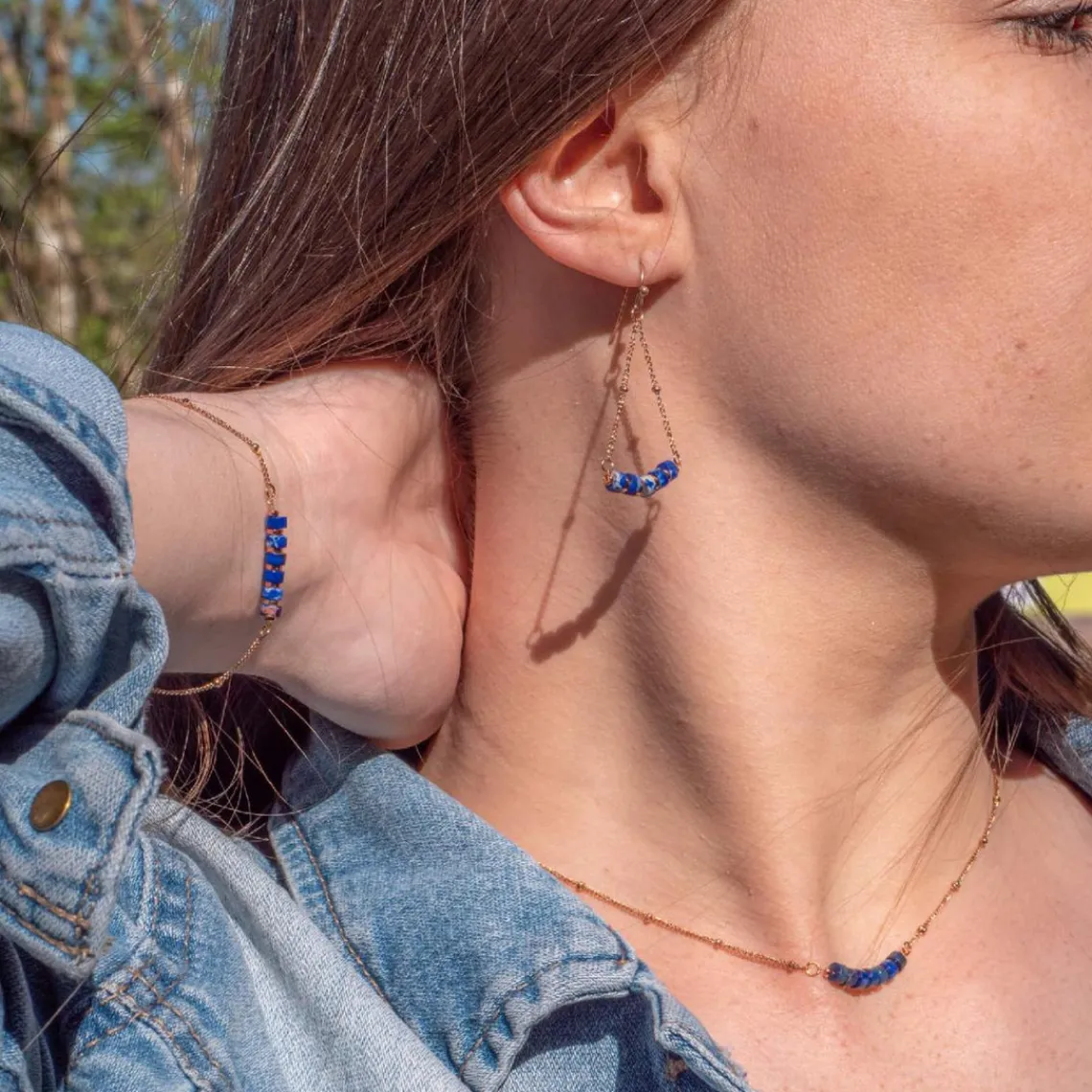 Sloya Collier Femme Piana en pierres Lapis-lazuli | Femme Collier Et Pendentif