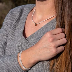 Sloya Collier Femme Lumia pierres de Lune | Femme Collier Et Pendentif