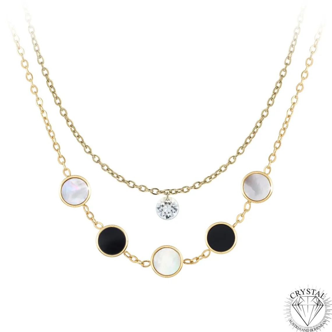 So Charm Bijoux Collier Femme So Charm - B2403-DORE+B2382-DORE-10001-CRYS - Collier Mode Doré | Femme Collier Et Pendentif