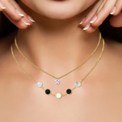 So Charm Bijoux Collier Femme So Charm - B2403-DORE+B2382-DORE-10001-CRYS - Collier Mode Doré | Femme Collier Et Pendentif