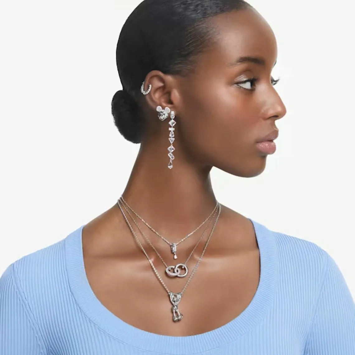 Swarovski Bijoux Collier Femme Swarovski 5670251 Dextera - InterLinked CRY/RHS | Femme Collier Et Pendentif