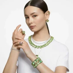 Swarovski Bijoux Collier Femme Swarovski - 5598261 Métal doré Vert | Femme Collier Et Pendentif