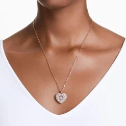 Swarovski Bijoux Collier Femme Swarovski Hyperbola Heart Wh - 5680402 rose,doré | Femme Collier Et Pendentif