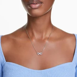 Swarovski Bijoux Collier Femme Swarovski Hyperbola - 5679434 blanc,argent | Femme Collier Et Pendentif