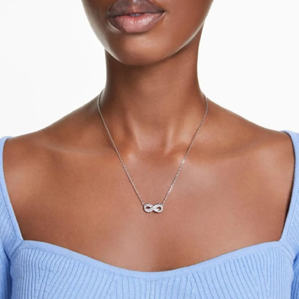 Swarovski Bijoux Collier Femme Swarovski Hyperbola - 5679434 blanc,argent | Femme Collier Et Pendentif