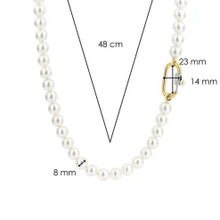 Ti Sento Collier Femme 3967PW-48 - Argent, plaqué or | Femme Collier Et Pendentif