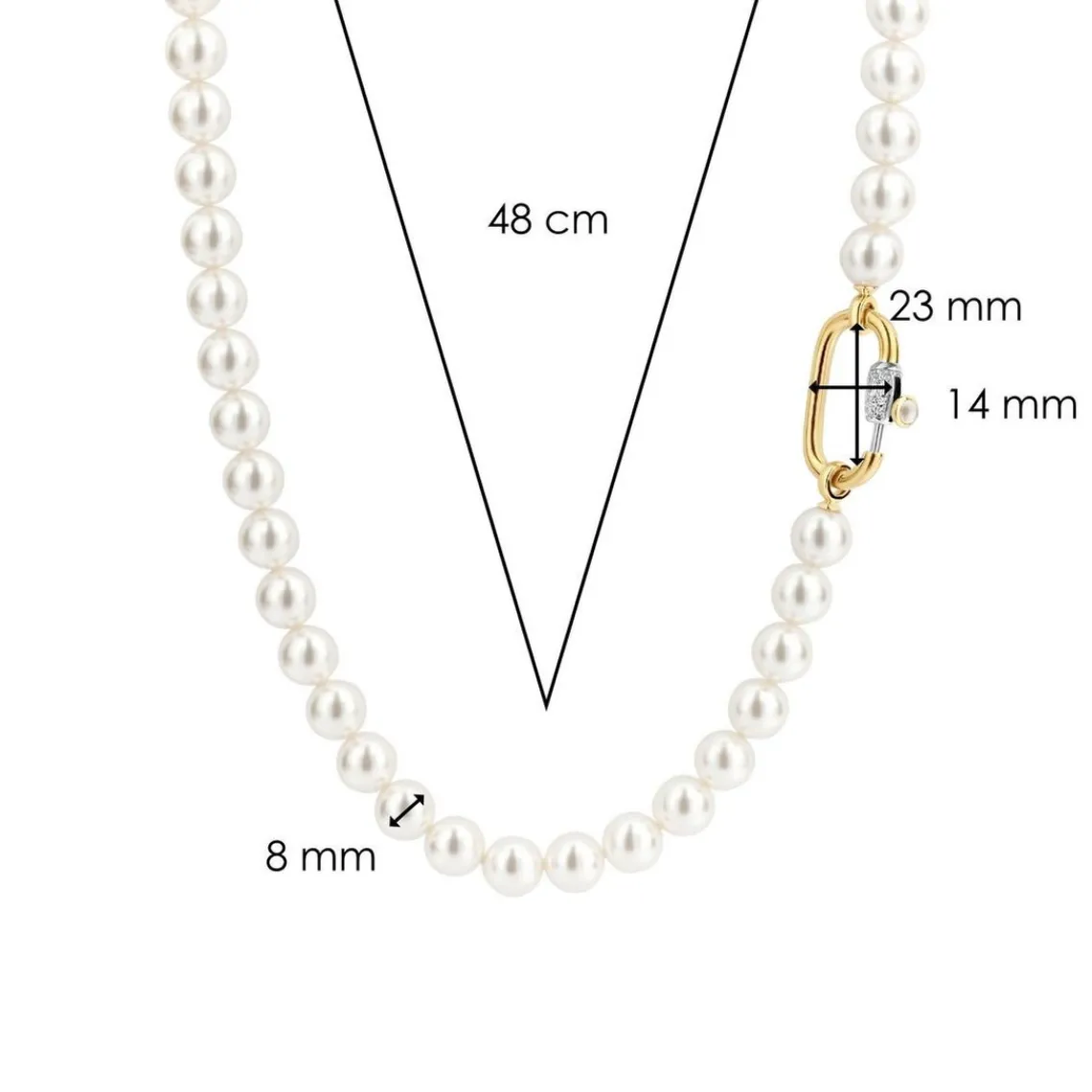 Ti Sento Collier Femme 3967PW-48 - Argent, plaqué or | Femme Collier Et Pendentif