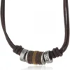 Fossil Bijoux Collier Fossil JF00899797 - Collier Cuir Marron Mode Homme | Homme Colliers Et Pendentifs