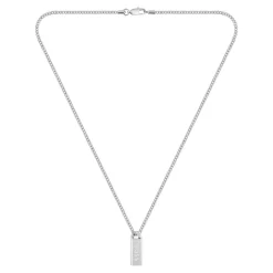 Boss Bijoux Collier Homme Kassy Emblem - 1580677 Acier Argent | Homme Colliers Et Pendentifs