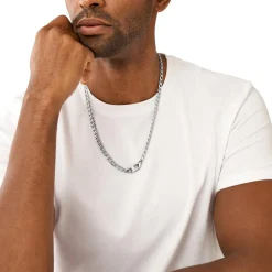 Diesel Bijoux Collier Homme - DX1497040 - Acier Argent | Homme Colliers Et Pendentifs