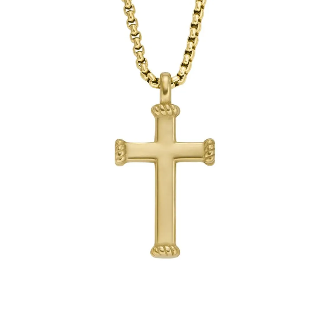 Fossil Bijoux Collier Homme - JF04701710 - Acier Doré | Homme Colliers Et Pendentifs