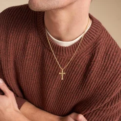 Fossil Bijoux Collier Homme - JF04701710 - Acier Doré | Homme Colliers Et Pendentifs