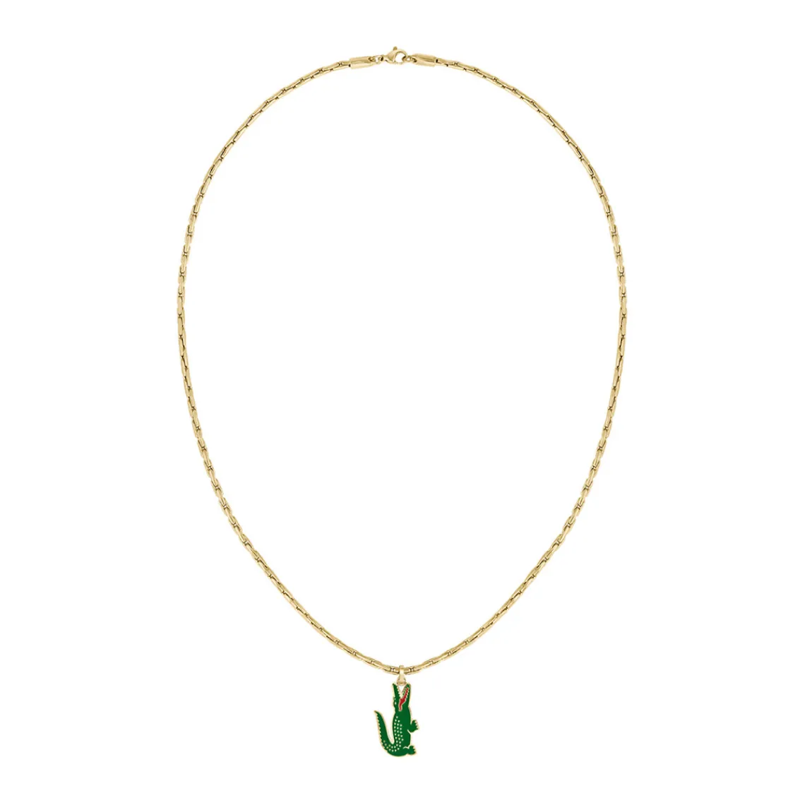 Lacoste Collier Homme Arthor 2040229 - Acier Doré, Vert | Homme Colliers Et Pendentifs