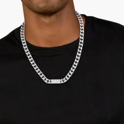 Lacoste Collier Homme Backhand - 2040433 Acier Argent | Homme Colliers Et Pendentifs